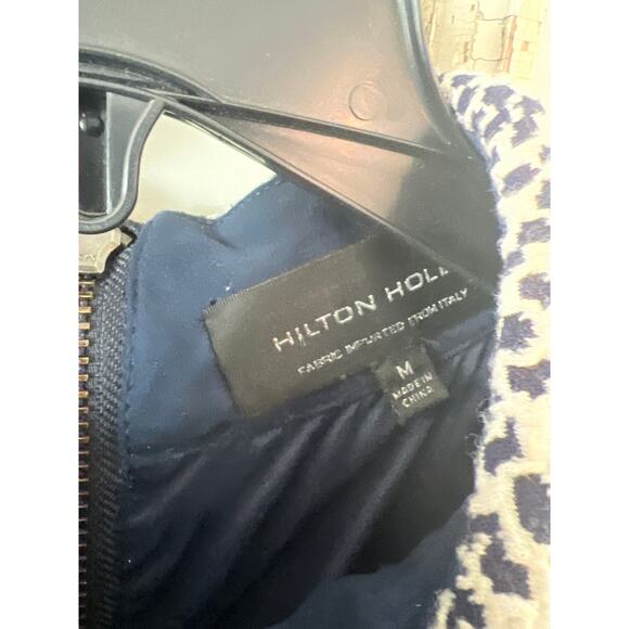 Hilton Hollis size medium navy & white heavy zip back top with pockets - Picture 2 of 4